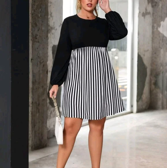 SHEIN Women's Vertical Stripped Print Dress - Picture 4 of 13